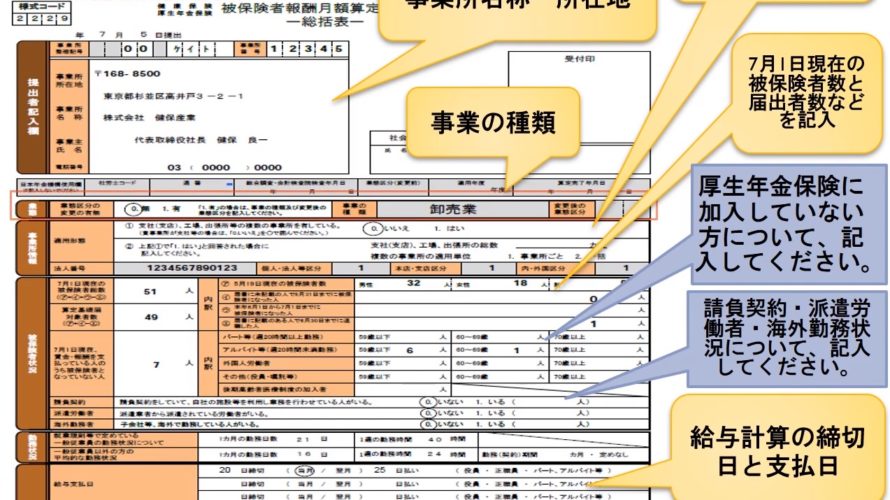 算定基礎届総括表の書き方をわかりやすく解説!社長一人の場合・2020年版
