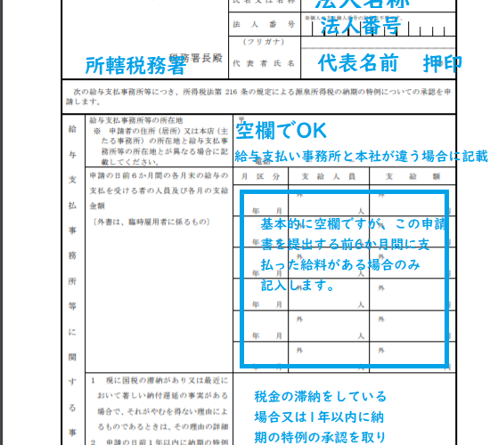 納期の特例申請書の書き方（源泉税）をわかりやすく解説【一人社長】 LOHAS美人